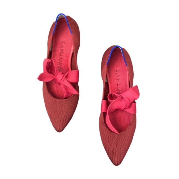 Rothy's Red Flats with Bow Detail - Picture 4 of 9